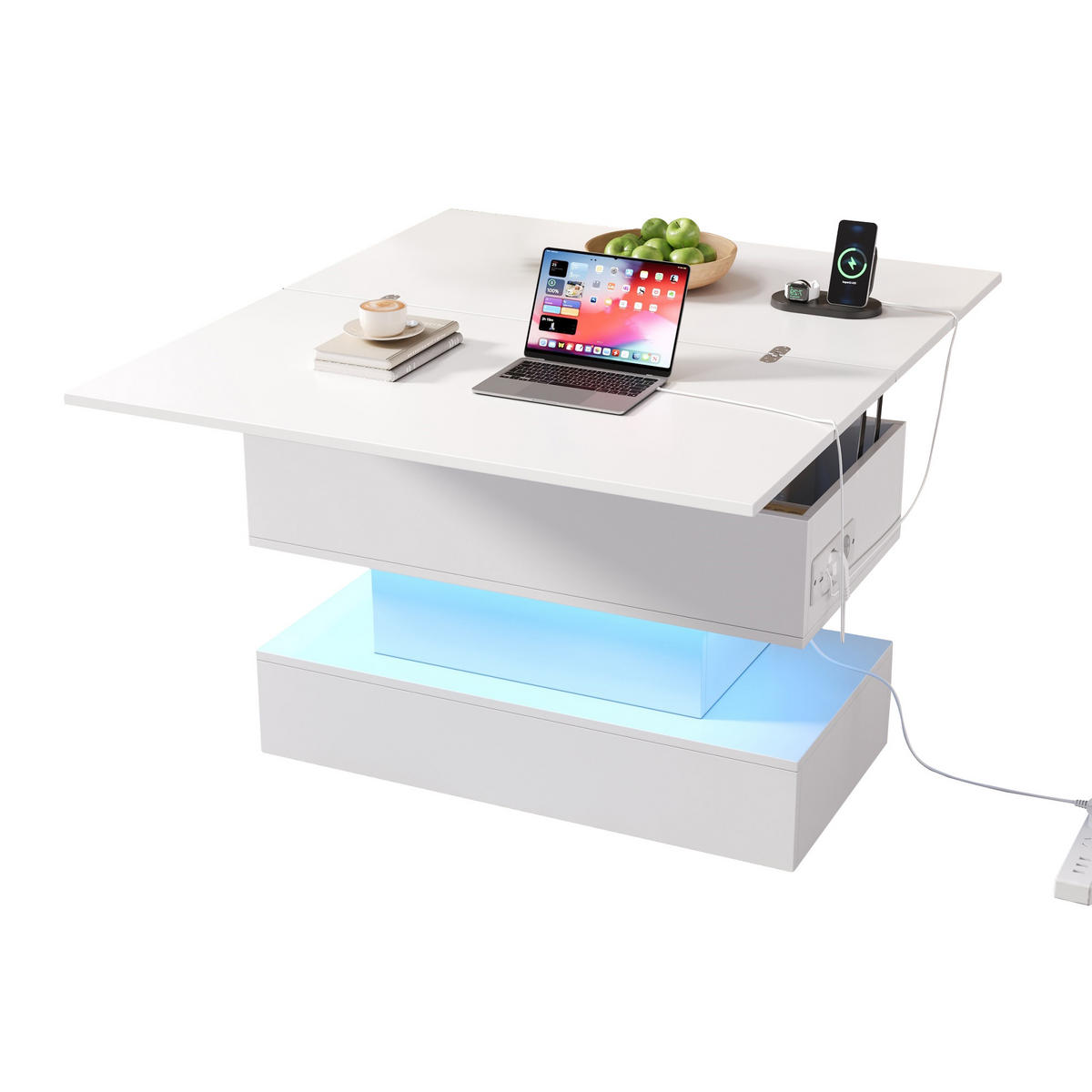 COUCHTISCH Weiß - Weiß, Holzwerkstoff (100/50/51.5cm)