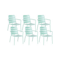 GARTENSTUHL 6er Set Metall Mintgrün Terenzo - Mintgrün, Metall (53/86/59cm) - Beliani