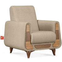 SESSEL GUSTAVO mit Armlehnen, hellbeige - Beige/Braun, Holz/Holzwerkstoff (83/95/92cm) - KONSIMO®