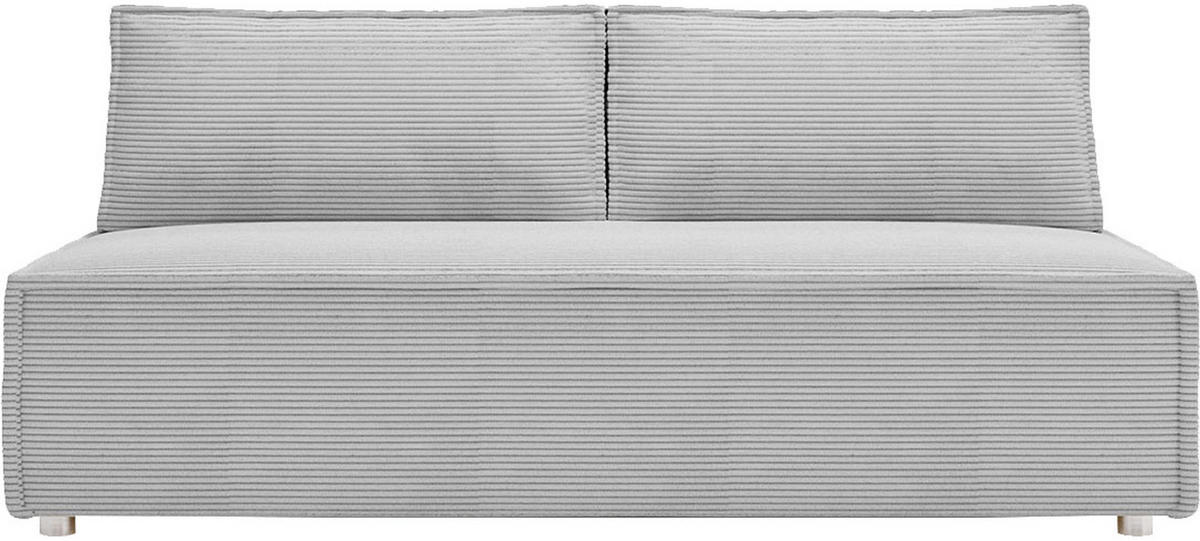 SCHLAFSOFA Diana mit Bettkasten, Hellgrau 200/89/100 cm - Edelstahlfarben/Silberfarben, Textil/Metall (200/89/100cm) - WFL GROUP
