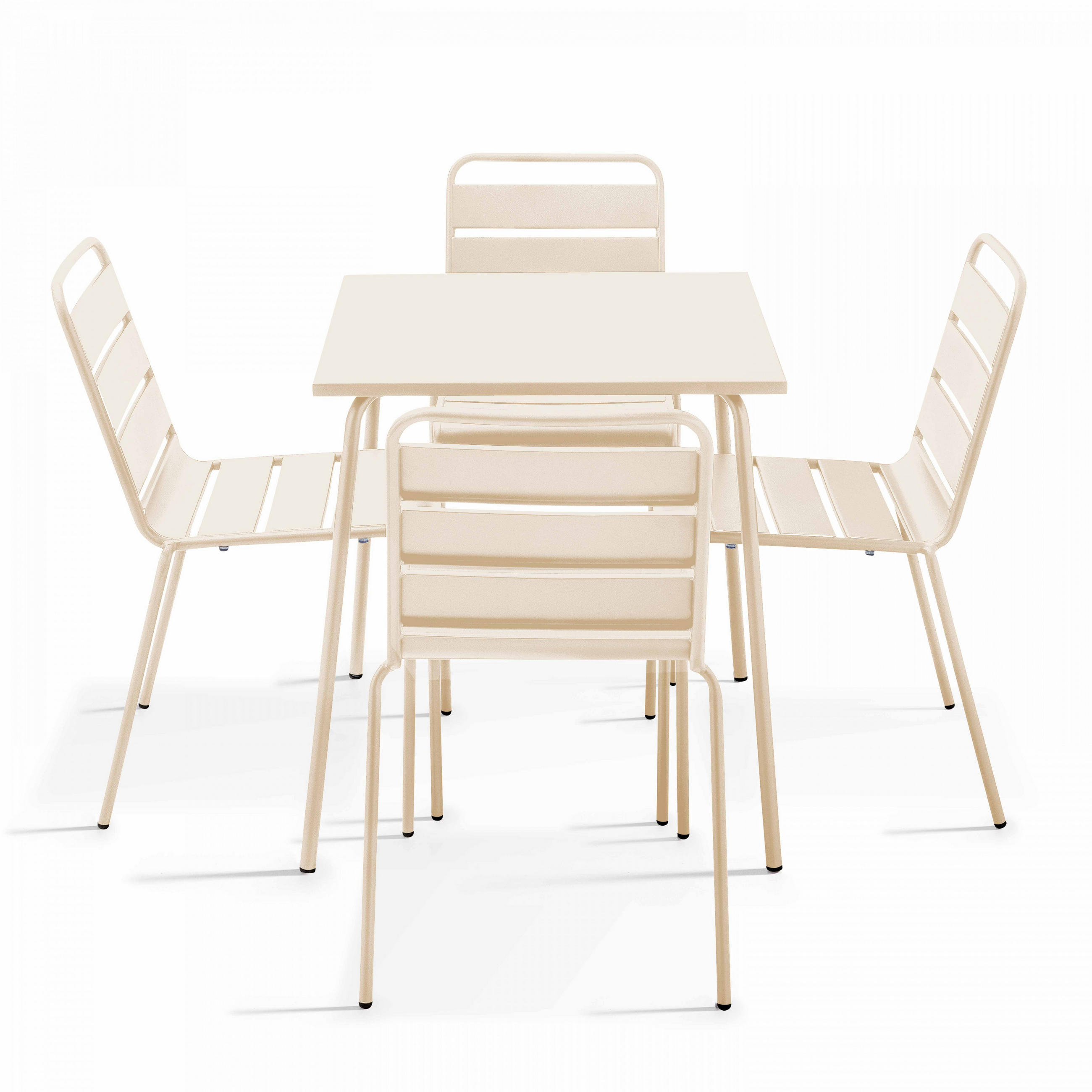 GARTENSET 5-tlg., Elfenbeinfarbe - Creme, Metall - Oviala