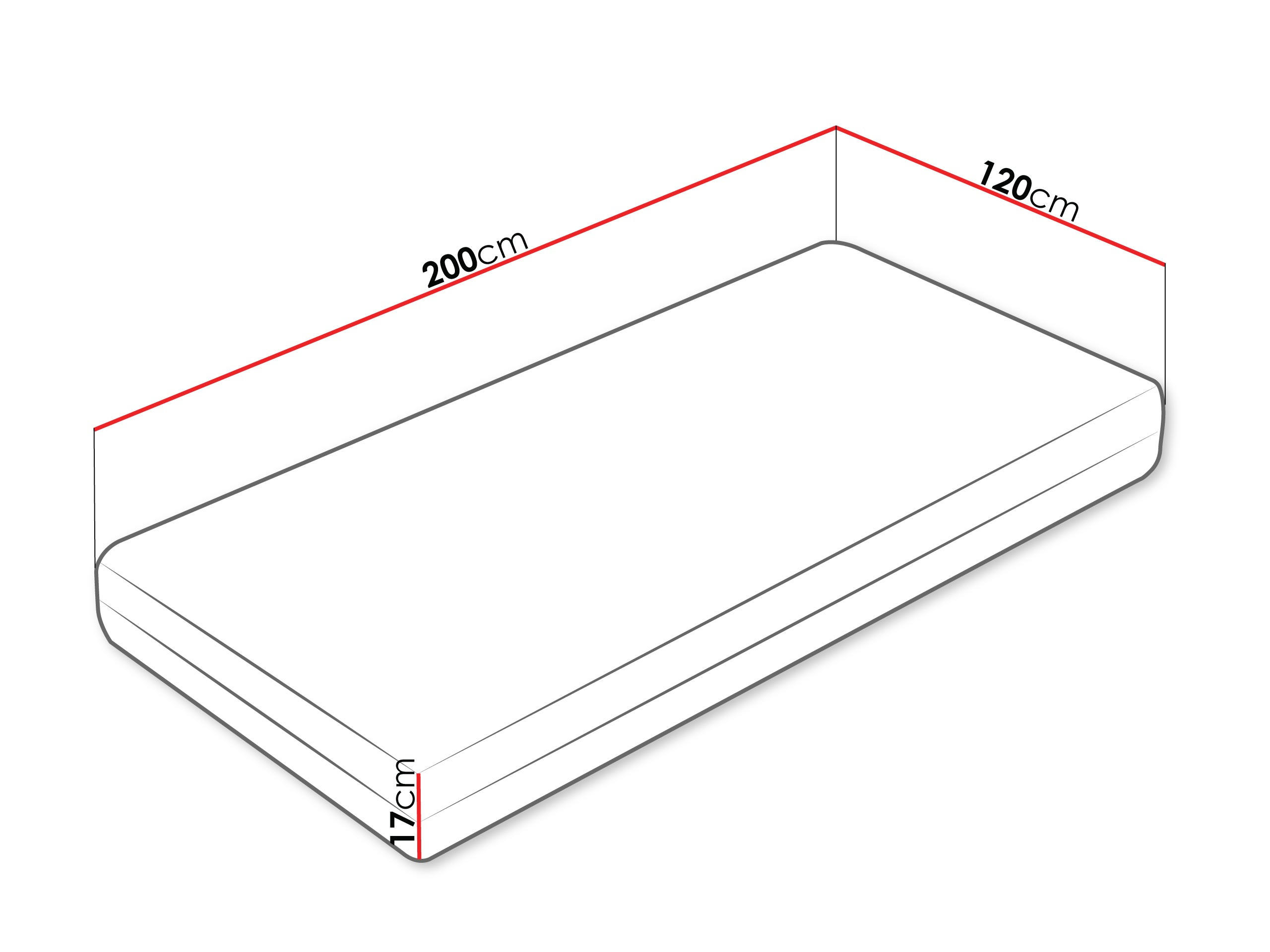 SCHAUMSTOFFMATRATZE Mars 17 cm - Weiß, Textil (120/200cm) - MIRJAN24