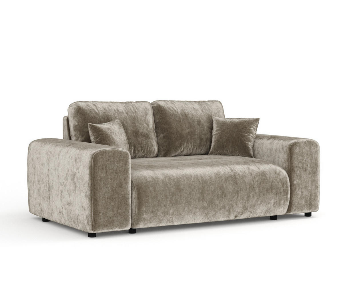 2-SITZER-SOFA Zanzibar Beige Chenille - Beige/Schwarz, Holz/Holzwerkstoff (178/79/108cm) - Maison de Reve