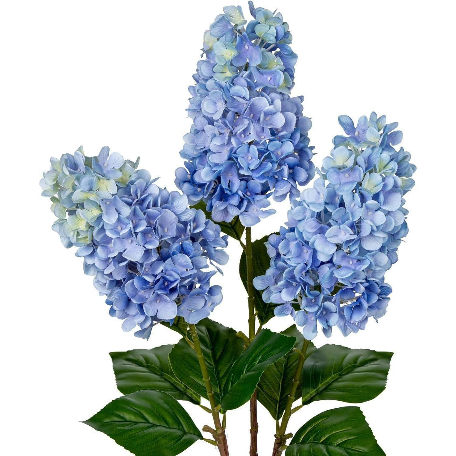 KUNSTBLUMEN 3er Set Hortensien 73CM Hellblau - Hellblau, Kunststoff (73cm)