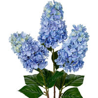 KUNSTBLUMEN 3er Set Hortensien 73CM Hellblau - Hellblau, Kunststoff (73cm)