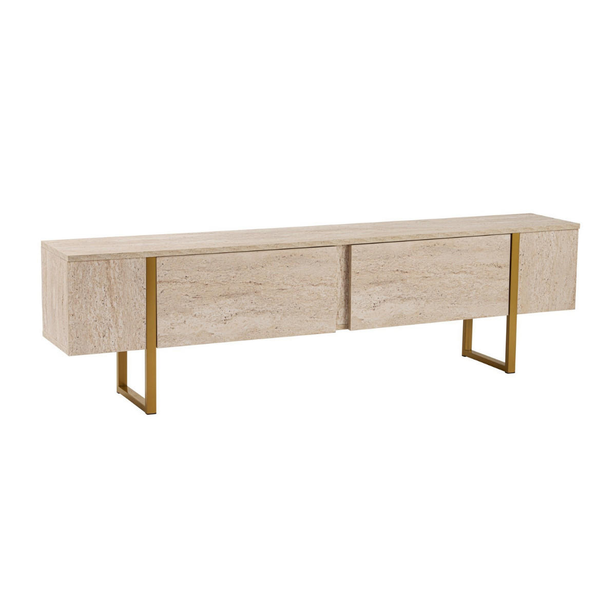 TV-MÖBEL serenity Travertin - Goldfarben, Holzwerkstoff (29.5/50/188cm) - Calicosy