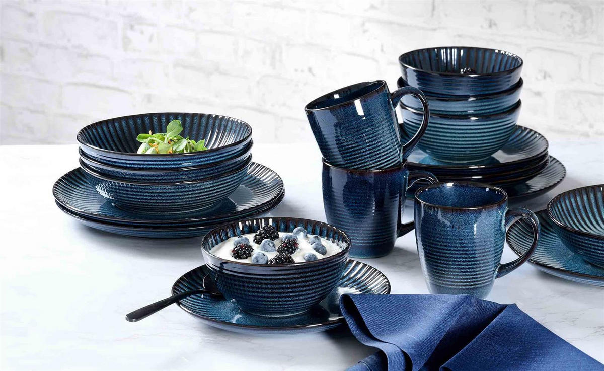KOMBI-SET Milla blau 20er Set - Blau, Keramik (2/2/2cm) - Ritzenhoff Breker