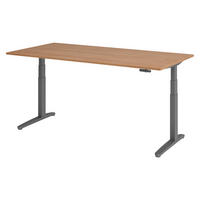 SCHREIBTISCH elektrisch XBHM 100/200/74 cm in Nussbaumfarben/Graphitfarben - Nussbaumfarben/Graphitfarben, Holzwerkstoff (100/200/74cm) - bümö