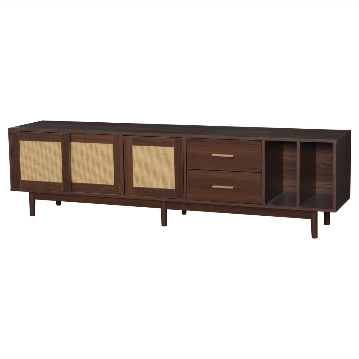 TV-MÖBEL Palermo Braun 190/40/52 cm - Braun, Holzwerkstoff (190/52/40cm) - PANGIVO