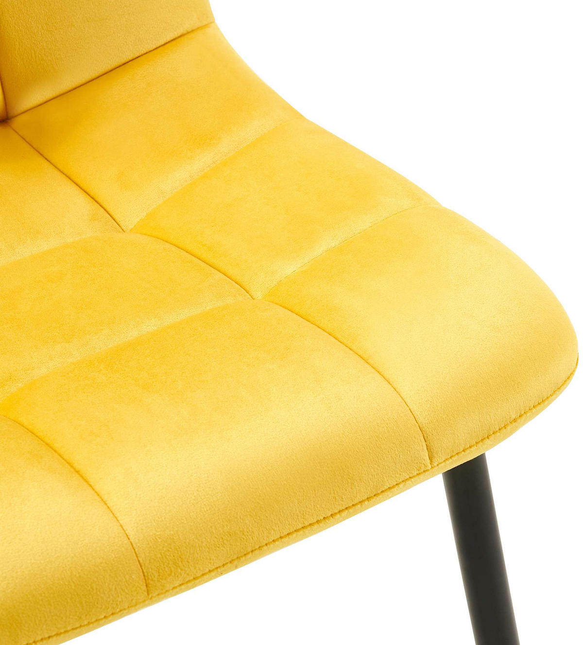 STUHL Samt Gelb - Gelb/Schwarz, Textil/Metall (45/84/55cm) - CLP