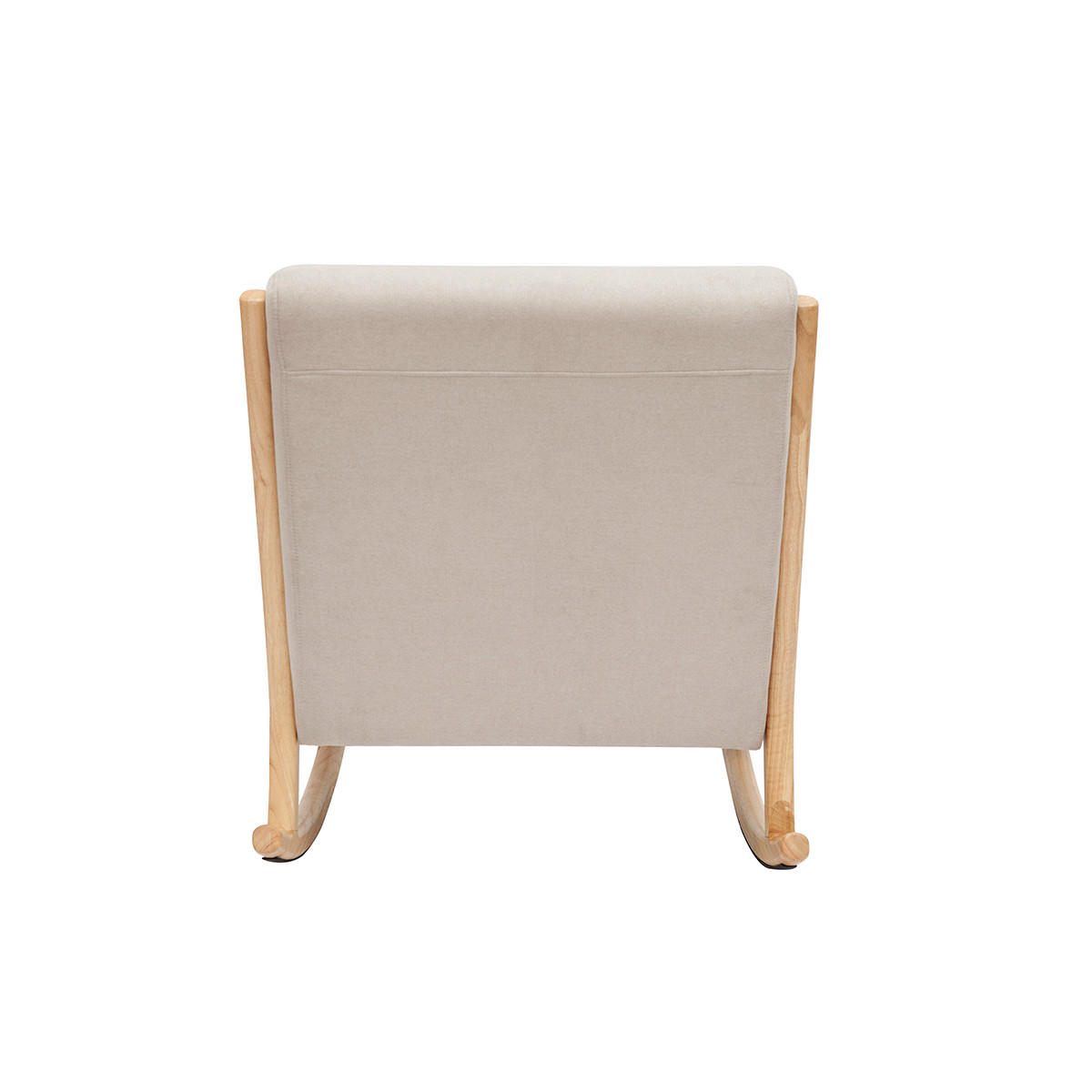 SCHAUKELSTUHL Stoff Samteffekt Beige Helles Holz DERRY - Beige, Textil (95/75.5/65cm) - Miliboo