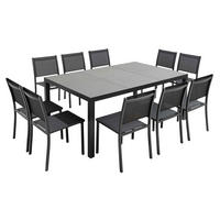 GARTENSET 11-tlg., Grau - Grau, Metall - Oviala
