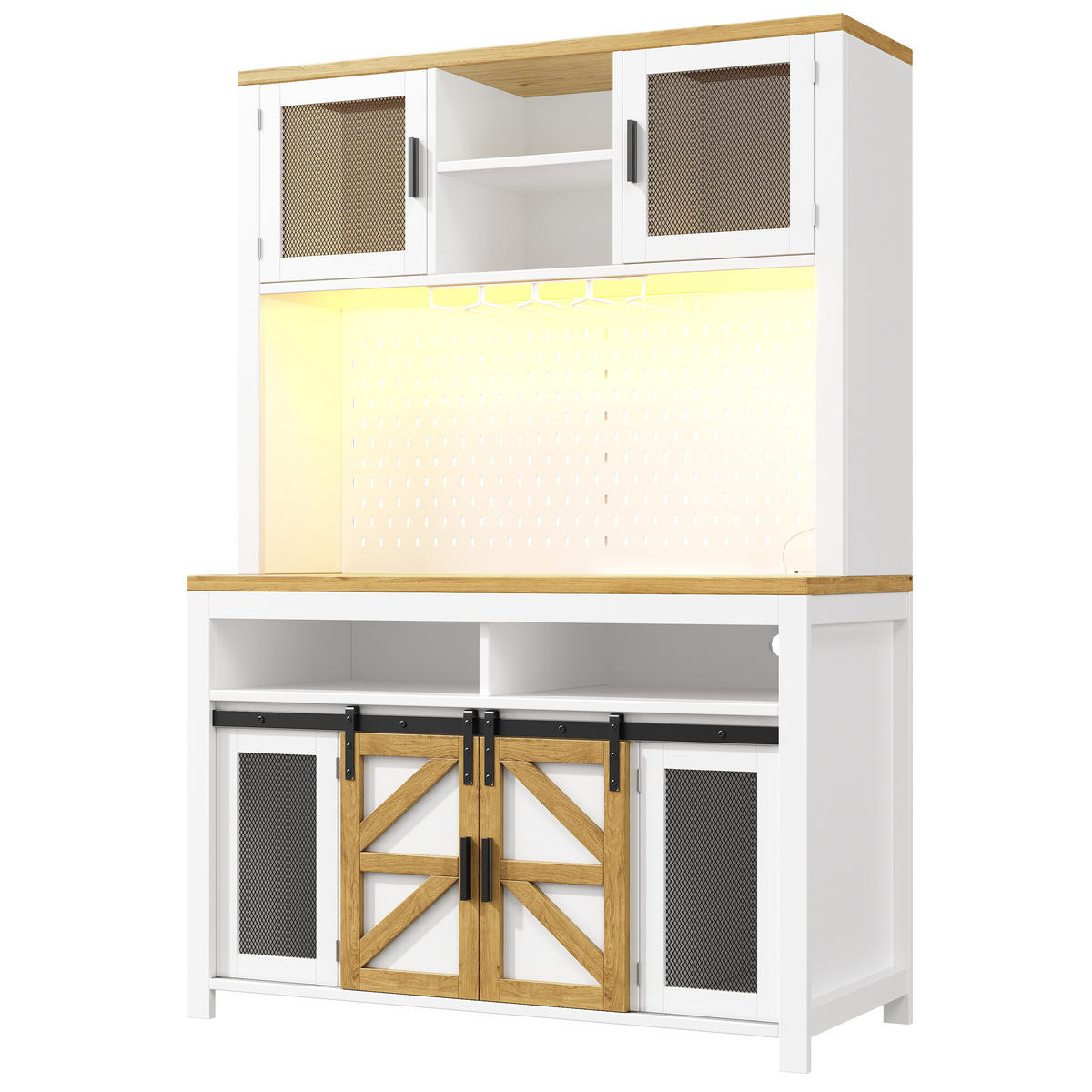 BUFFETSCHRANK Weiß 120/40/174.5 cm - Weiß, Holz (120/174.5/40cm) - PANGIVO