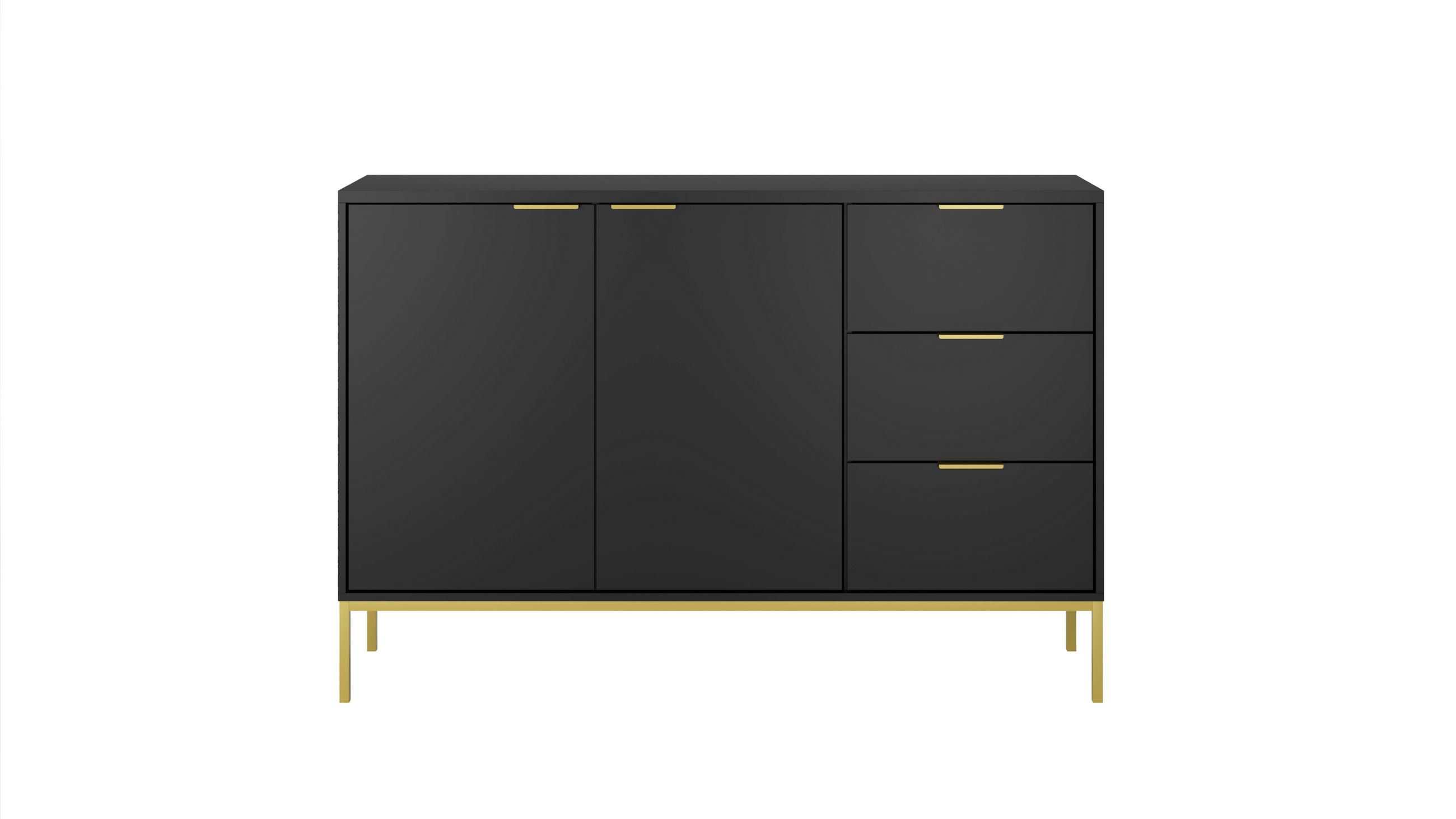 KOMMODE Austin 40/100,4/150 - Goldfarben/Schwarz, Holzwerkstoff (40/100/150cm) - RAUMHIRSCH FURNITURE
