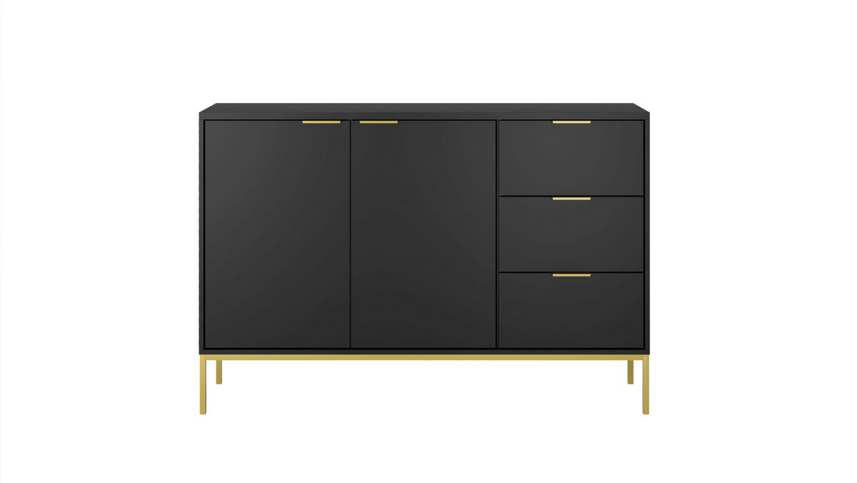 KOMMODE Austin 40/100,4/150 - Goldfarben/Schwarz, Holzwerkstoff (40/100/150cm) - RAUMHIRSCH FURNITURE