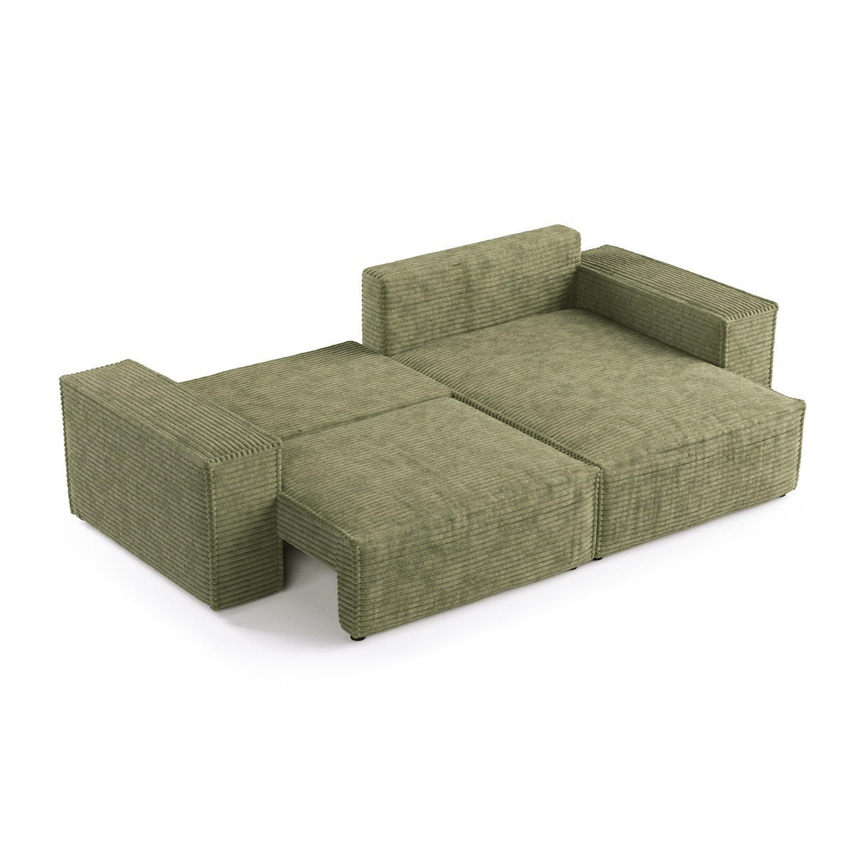 ROHOVÁ SEDAČKA SENSO, textil, Zelená - černá/zelená barva, dřevo/kompozitní dřevo (255/148cm) - AltaBeds