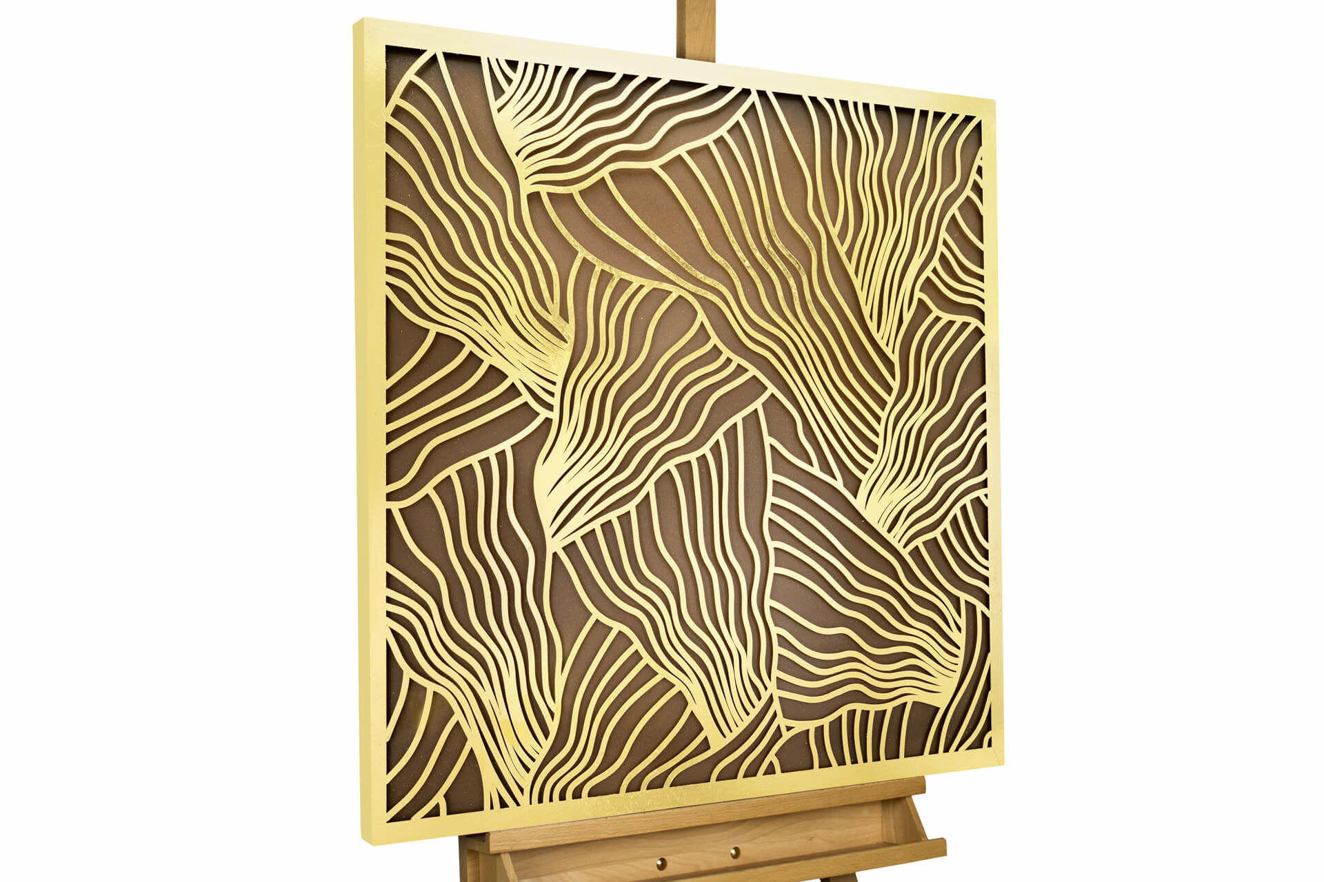 METALLBILD Gold 80/80 cm - Goldfarben, Metall (3/80cm) - KUNSTLOFT