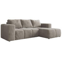 ROHOVÁ SEDAČKA MONIVA L Svetlosivá Plyš - pravá strana - čierna/svetlosivá, textil/plast (266/164cm) - MKS