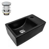 WASCHBECKEN - Schwarz, Keramik (20.5/12.5/35.5cm) - ML-DESIGN