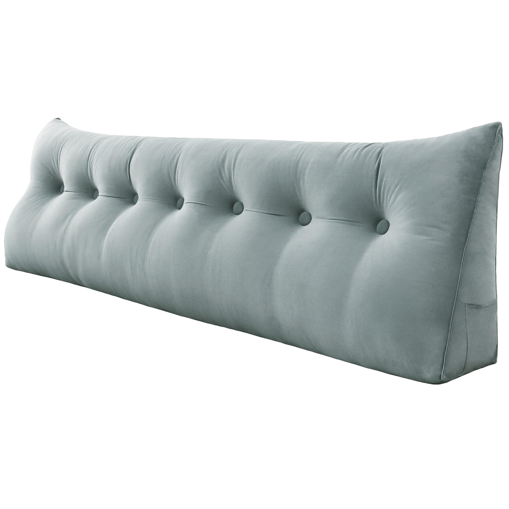 RÜCKENKISSEN für Bett Samt Grau 200 cm - Grau, Textil (50/200cm) - Vercart