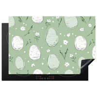 HERDABDECKPLATTE Grün - Eier - Muster Ceranfeldabdeckung 76x51.5 cm - Waldgrün, Kunststoff (76/51.5/0.2cm) - MuchoWow