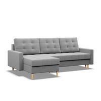 ECKSOFA MIT SCHLAFFUNKTION ELMA, Grau - Grau, Textil (223/140cm)