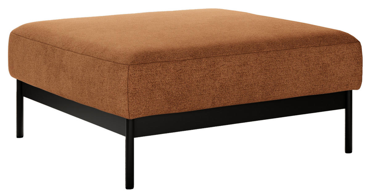 SCHLAFSOFA SALENTO Orange Struktur - Schwarz/Orange, Textil/Metall (221/82/193cm) - MKS