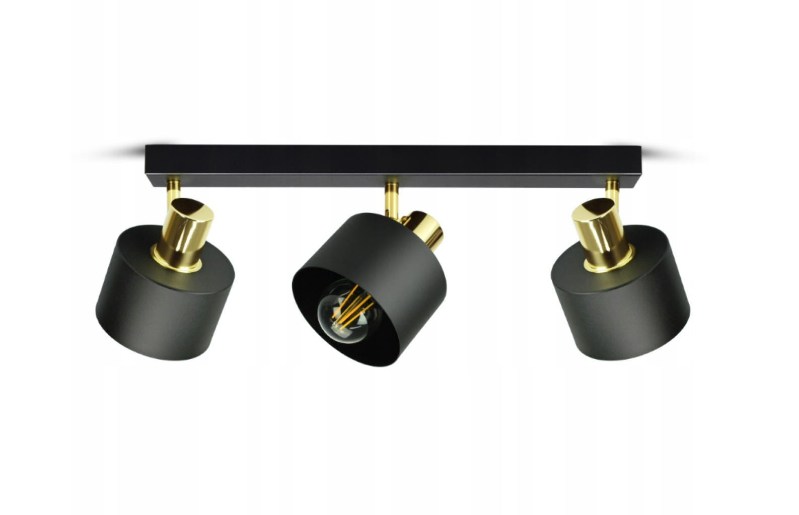 kiki design Deckenleuchte Schwarz, Gold 60x20x12 cm