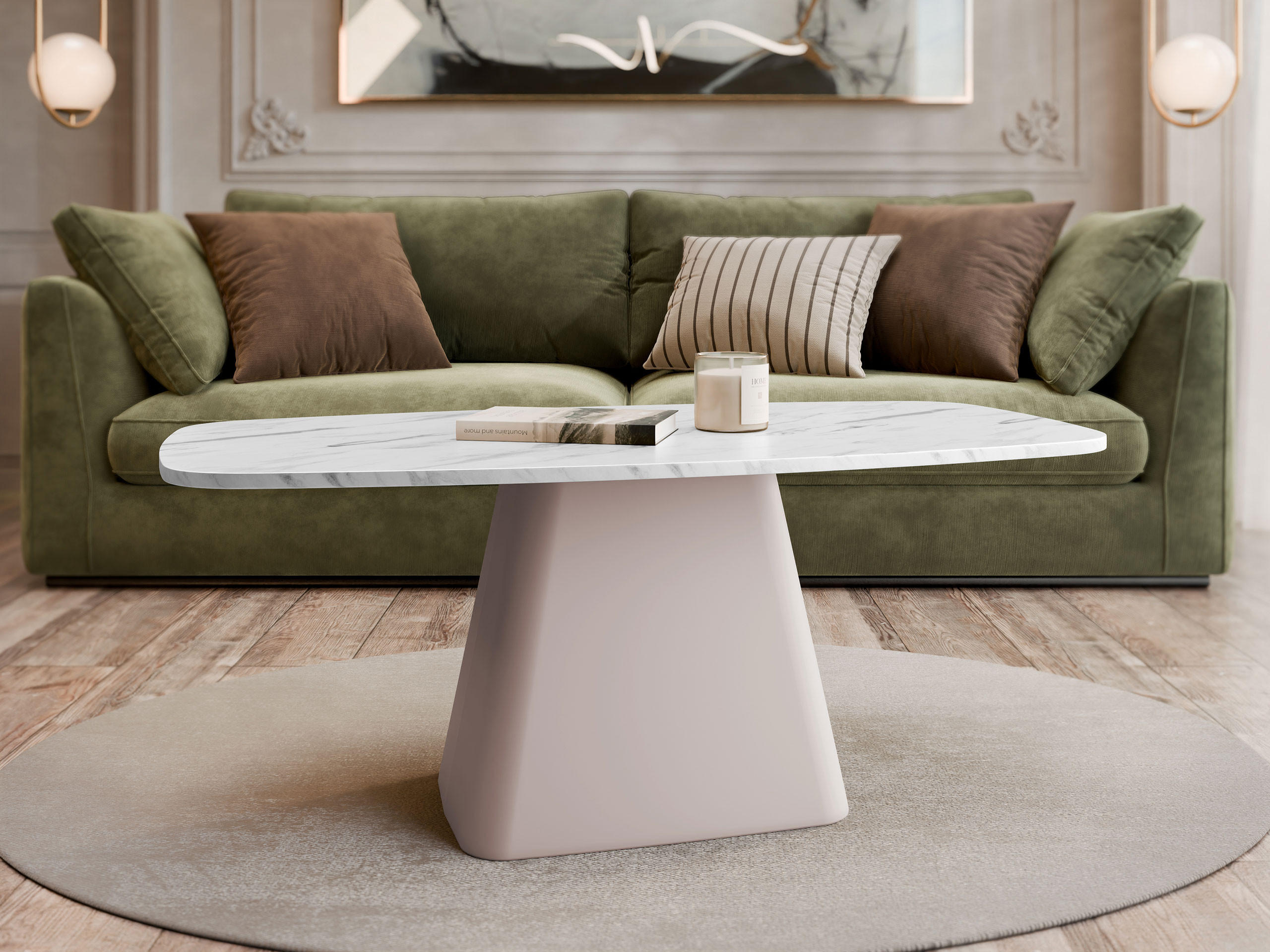 COUCHTISCH Noa Cashmere - Kaschmir/Weiß, Holzwerkstoff/Metall (60/120/48cm) - MIRJAN24