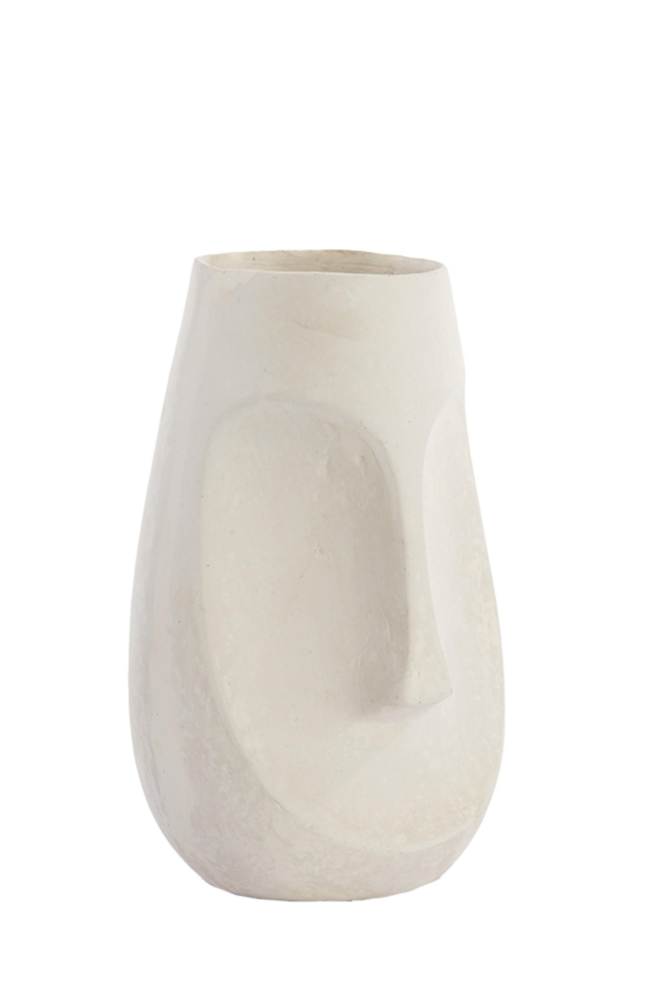 VASE Gesicht Weiß Ø18/29,5 cm - Weiß, Papier (29.5cm) - Light & Living