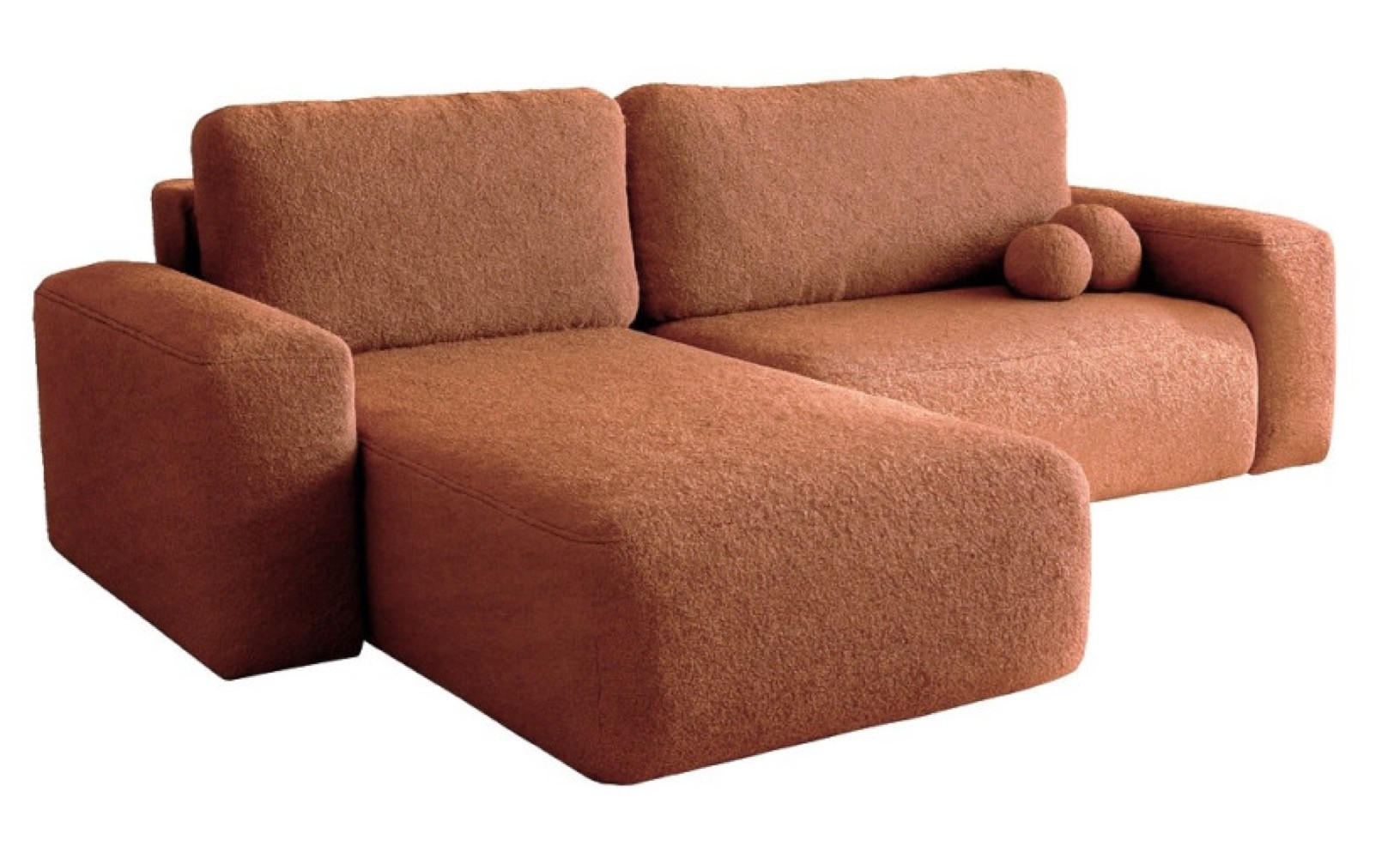 ECKSOFA Ziegelrot ILO Mit Schlaffunktion Und Bettkasten - Orange, Textil (282/177cm) - Sepro Meble