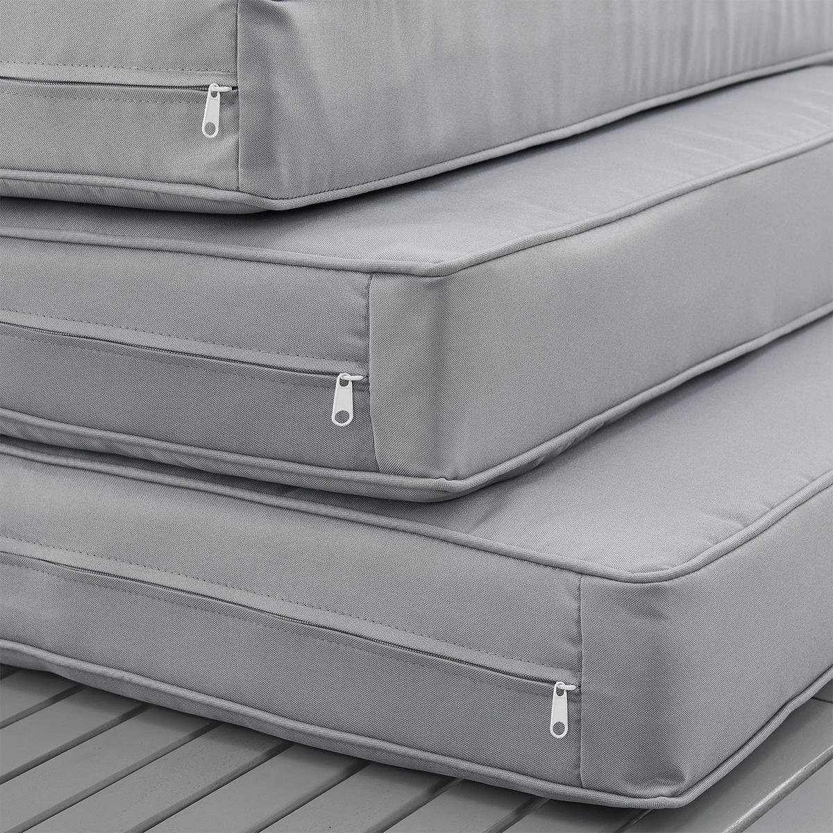 LOUNGEGARNITUR St. Tropez dunkelgrau - Grau, Metall - Juskys