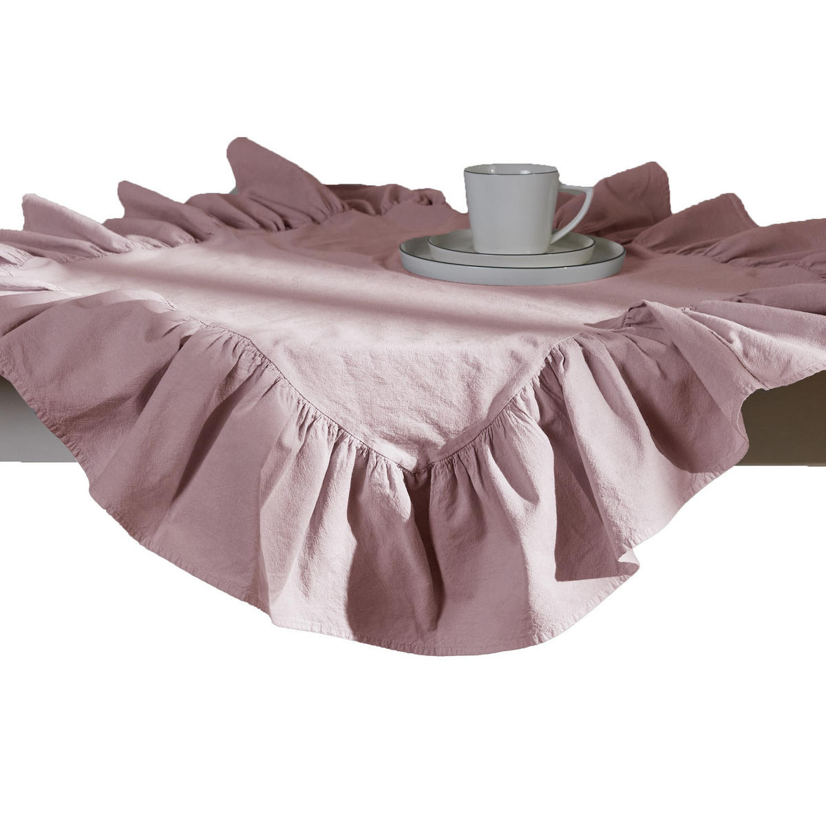FESTE KLEINE TISCHDECKE Falbines - Hellrosa, Textil (80/80/1cm) - home&you