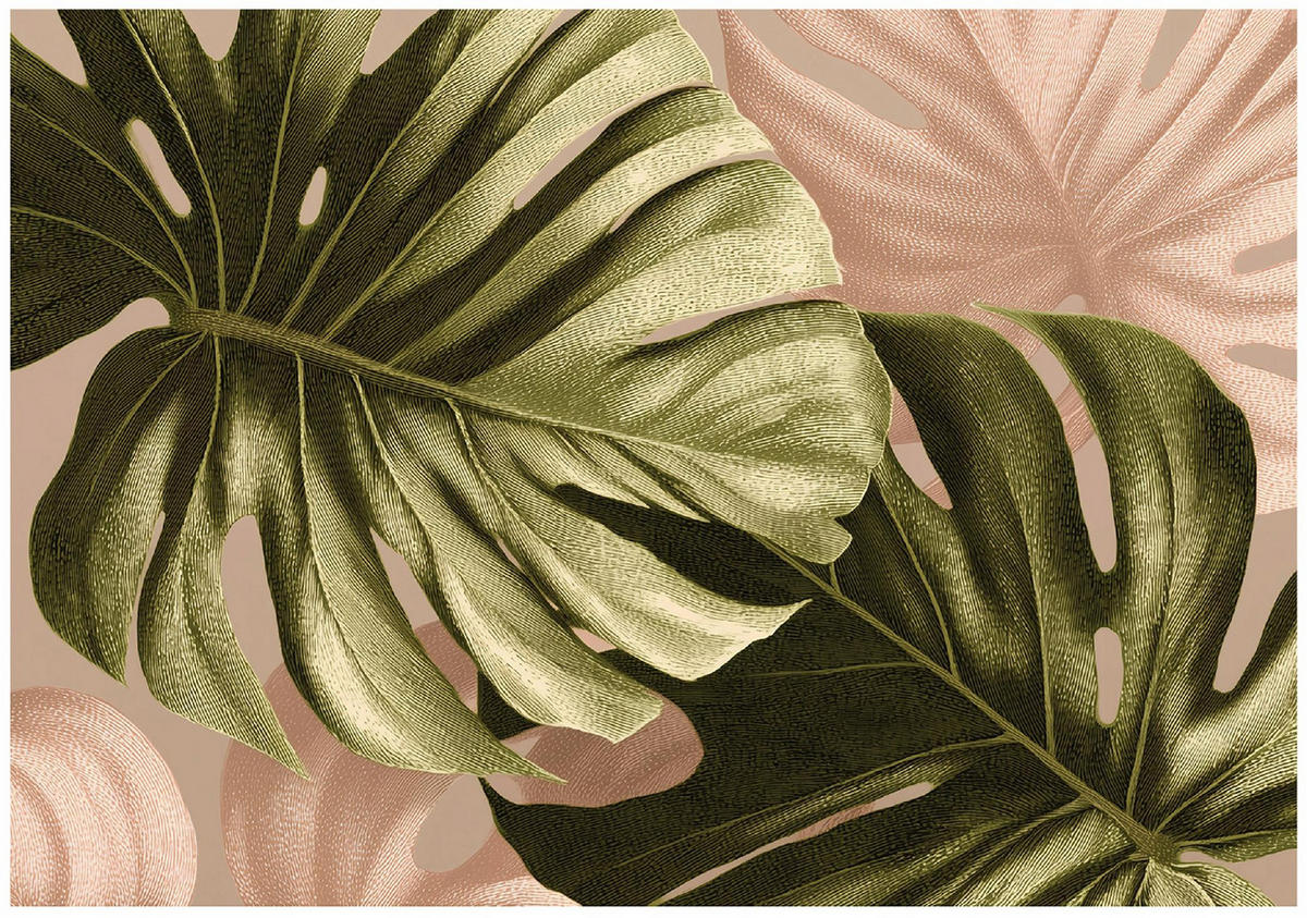 FOTOTAPETE Blätter Monstera Grün 300x210 cm - Multicolor, Papier (300/210cm) - Wallarena