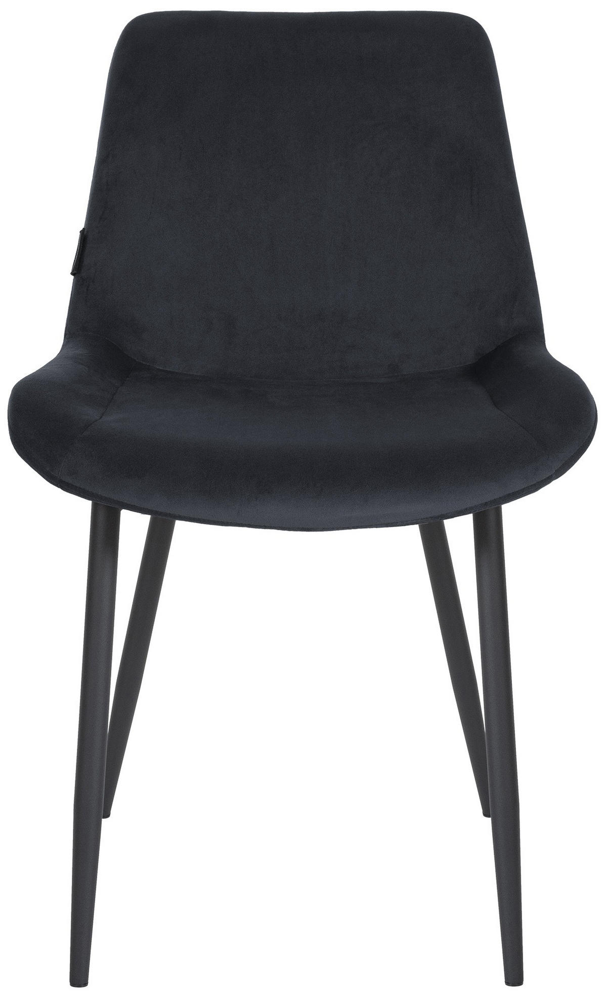 STUHL Samt schwarz - Schwarz, Textil/Metall (51/80/60cm) - CLP