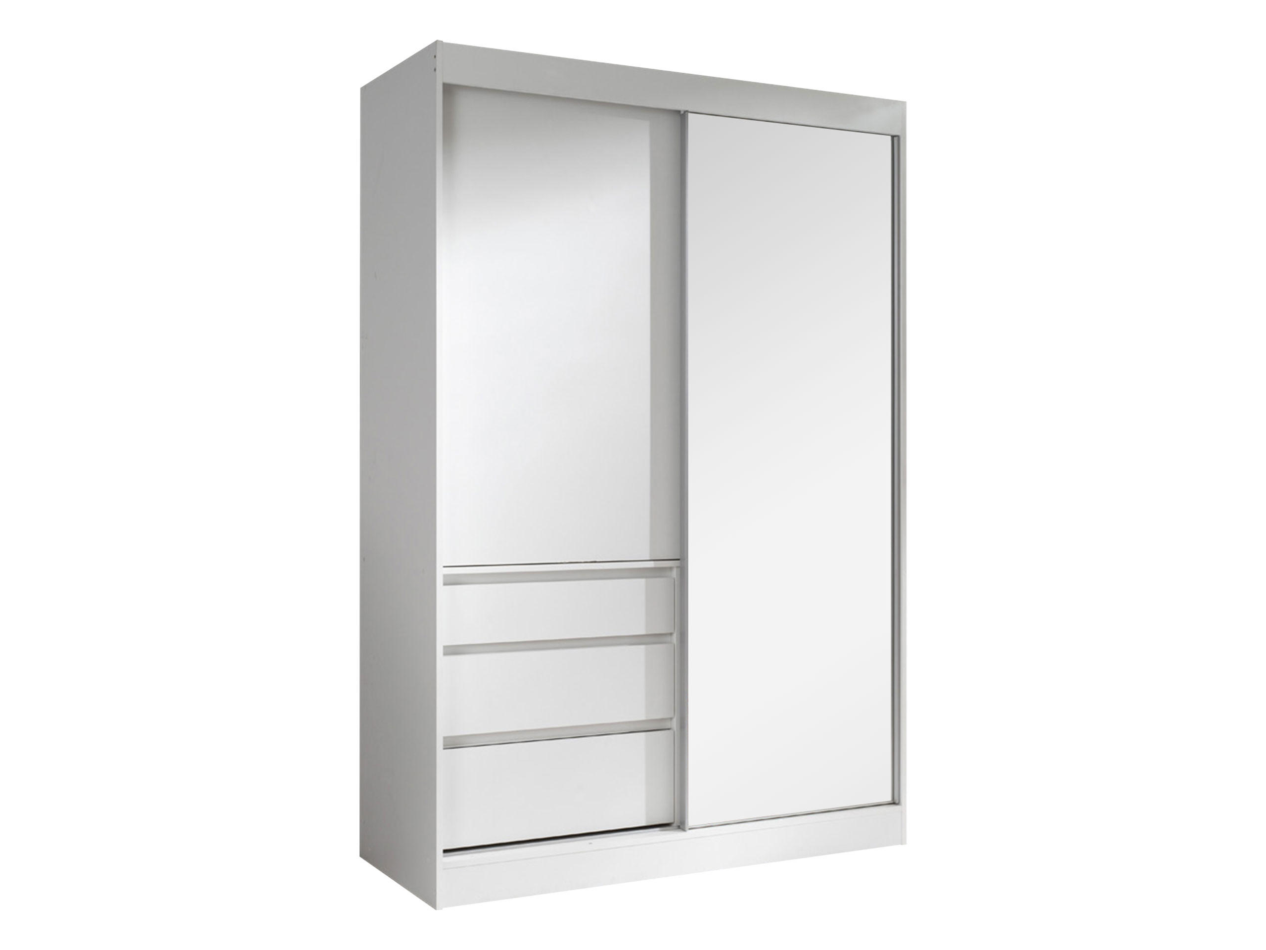SCHWEBETÜRENSCHRANK Haiti 140 mit Spiegel - Weiß, Holzwerkstoff (140/216/65cm) - MIRJAN24