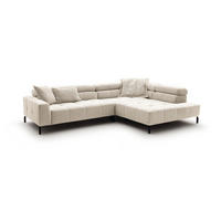 ECKSOFA MIT MOTORISCHEM SITZVORZUG OHIO Weiß Cord - Schwarz/Weiß, Textil/Metall (311/219cm) - KAWOLA