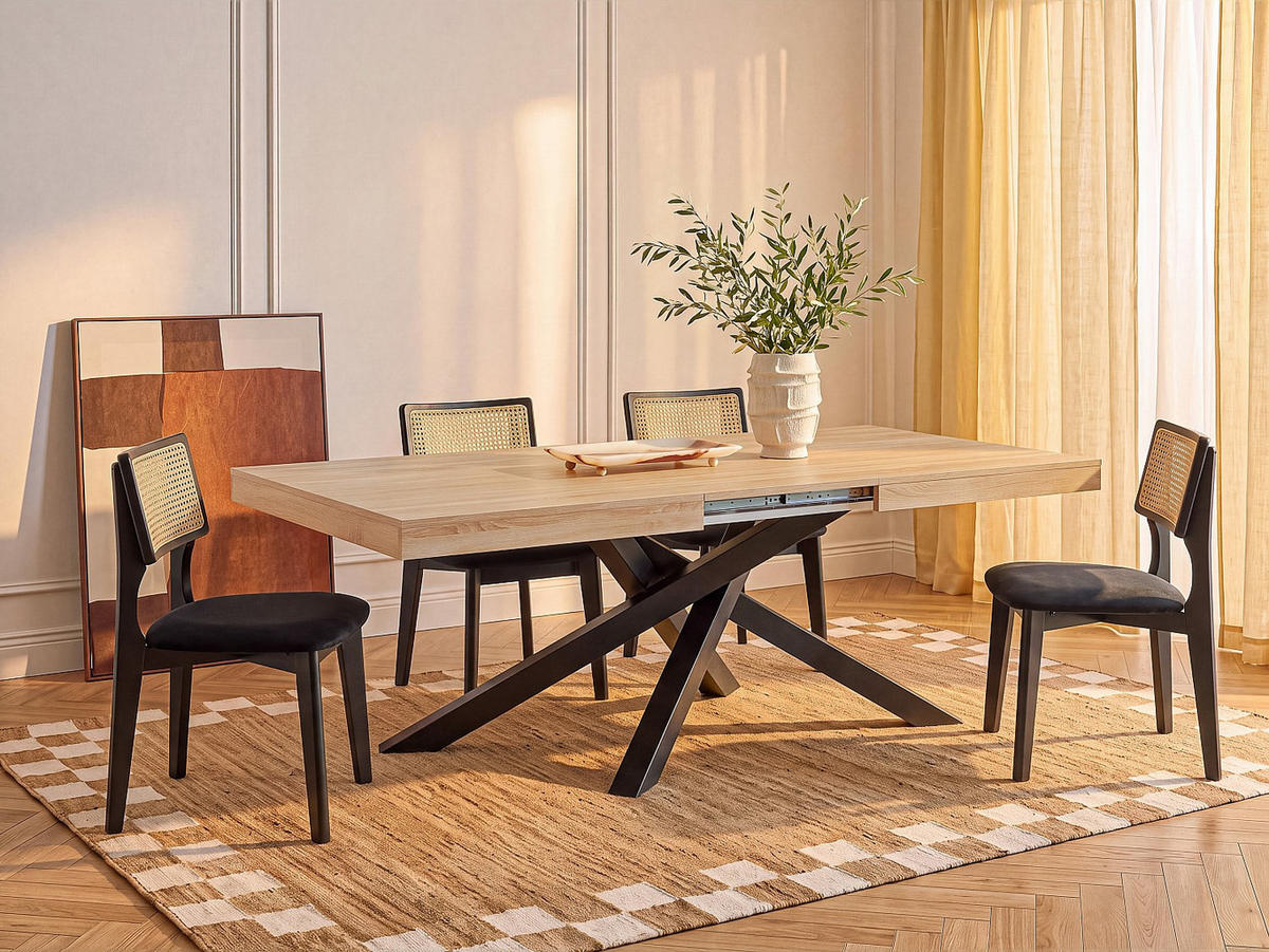 ESSTISCH - 6 Personen, 8 Personen, 10 Personen, 12 Personen - holz - naturfarben hell Catonav - Naturfarben, Holz/Metall (100/180/76cm) - Vente-Unique