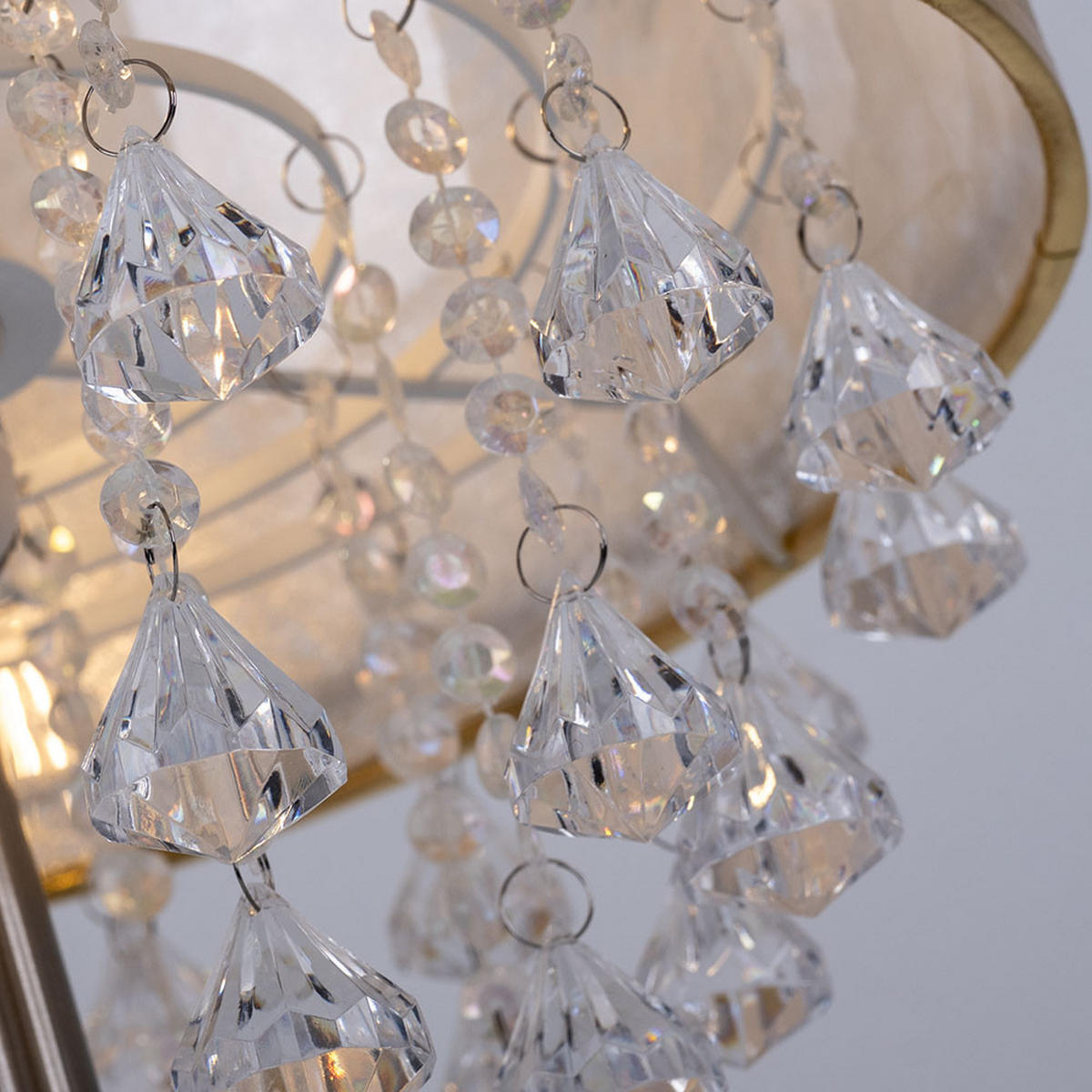 LED TISCHLEUCHTE Metall Gold Textil - Goldfarben, Metall (32/32/56cm) - Globo Lighting