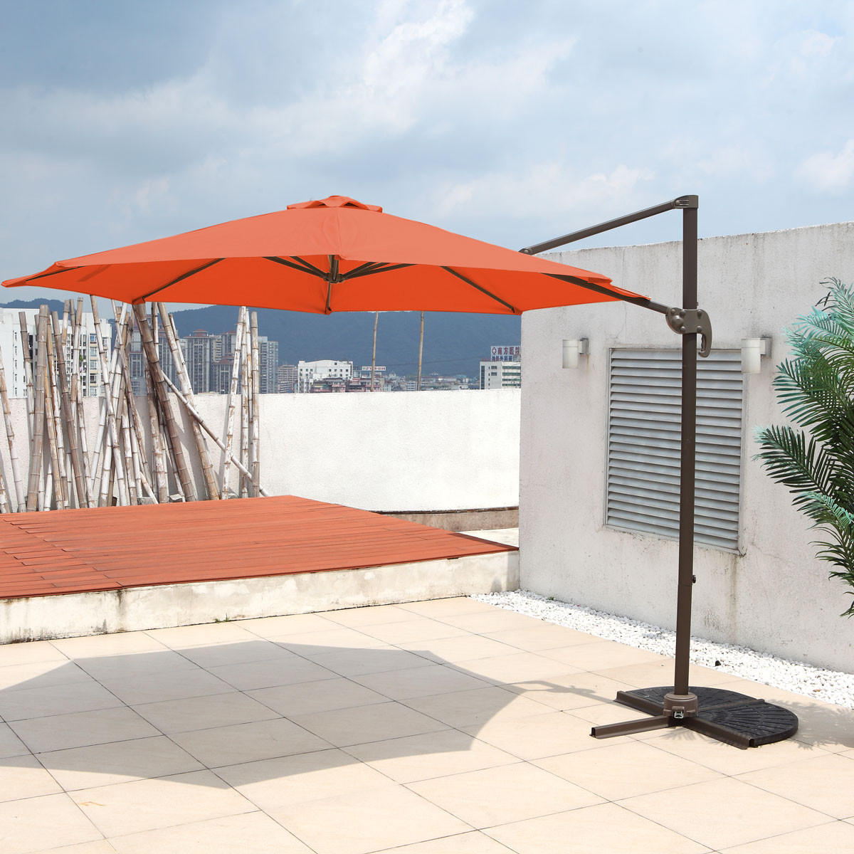 AMPELSCHIRM 3m Orange (3er Set) - Orange, Textil (290/290cm) - SVITA