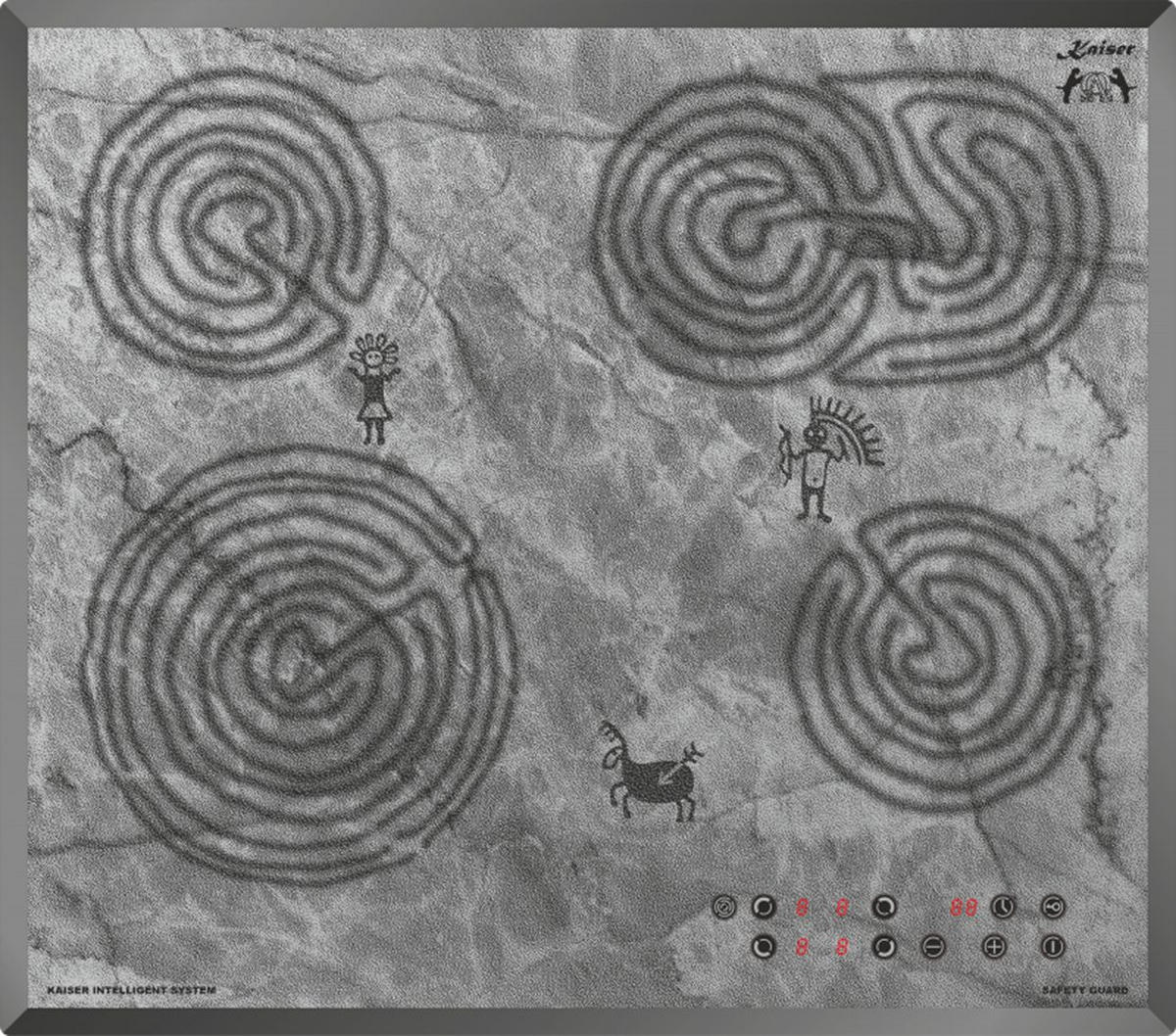 ELEKTRO-KOCHFELD mit Höhlenmalereimotiv KCT 6115 F Ära, 60 cm - Schwarz, Glas/Keramik (59/5.5/52cm) - Kaiser Küchengeräte