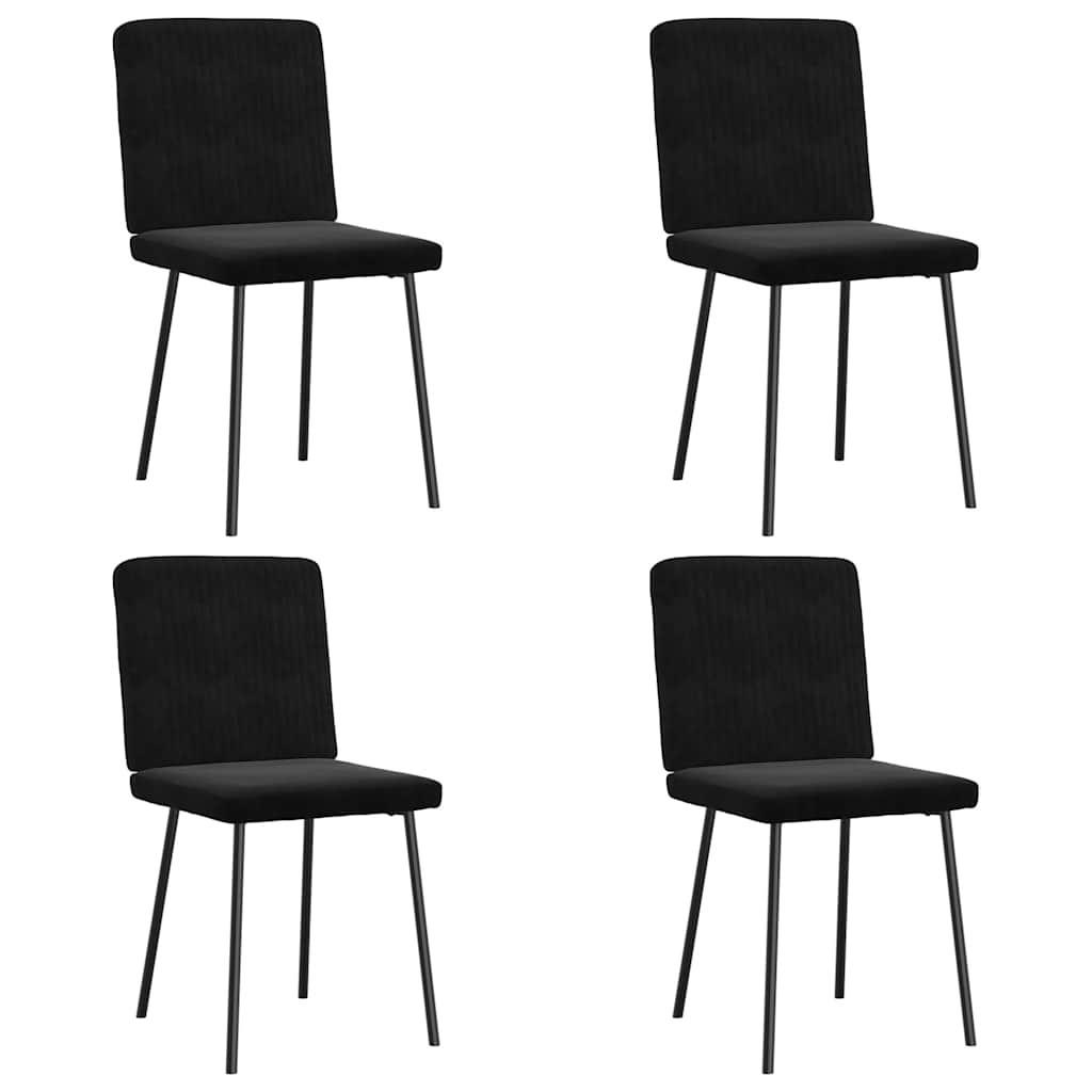 ESSZIMMERSTÜHLE 4 Stk. Schwarz Samt 45*54*83cm - Schwarz, Metall (45/83/54cm) - ZMH