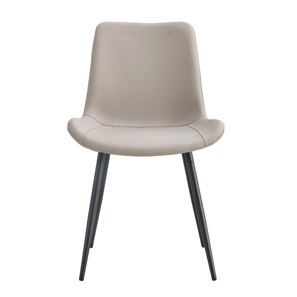 STUHL-SET DE-36498 4 Stück mit Kunstlederbezug Warmgrau - Grau, Metall (47/83/50cm) - ComfortXL