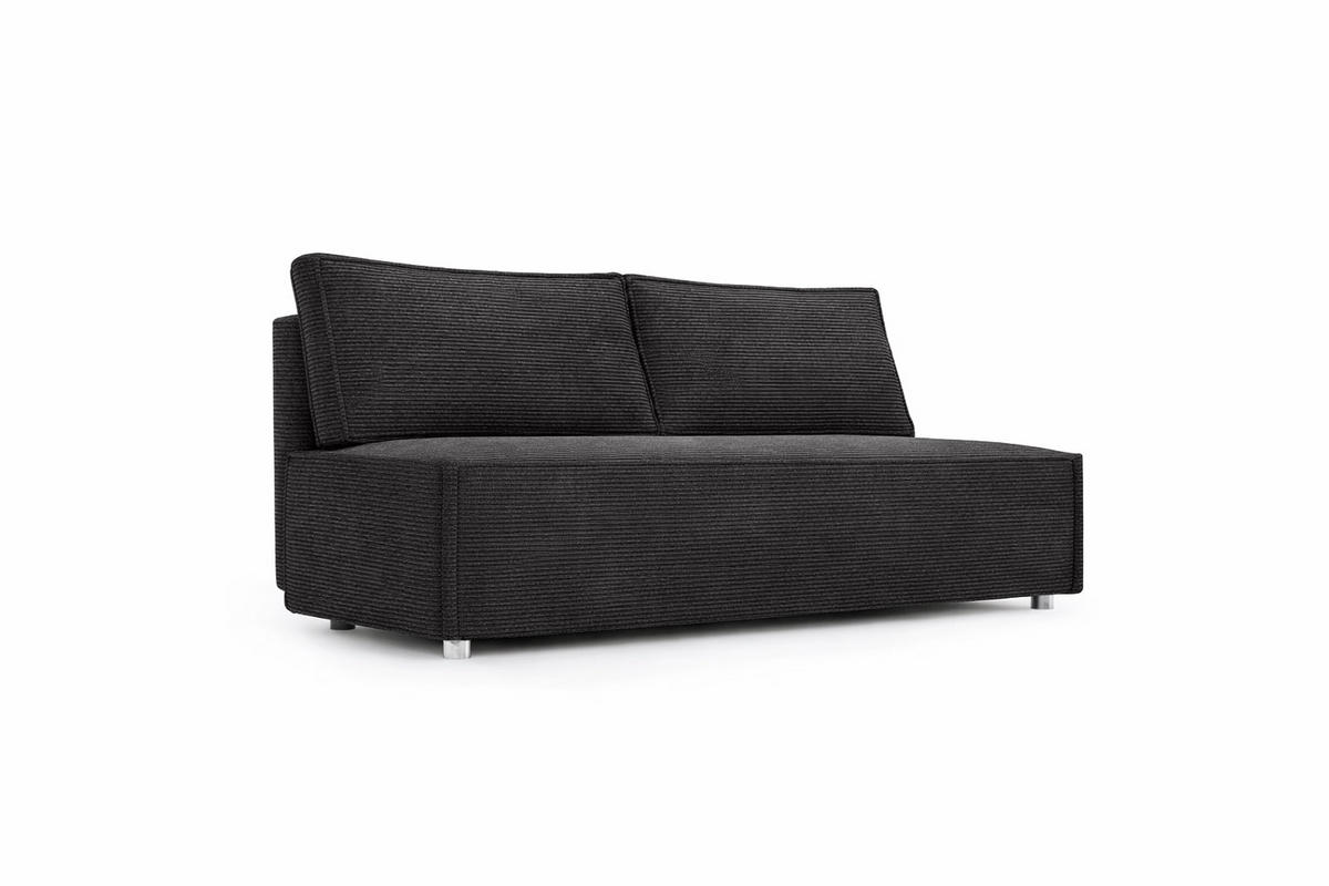 SCHLAFSOFA Mit Bettkasten DUO, Stoff Poso, Graphit - Graphitfarben, Holz (198/89/90cm) - Kaiser Möbel