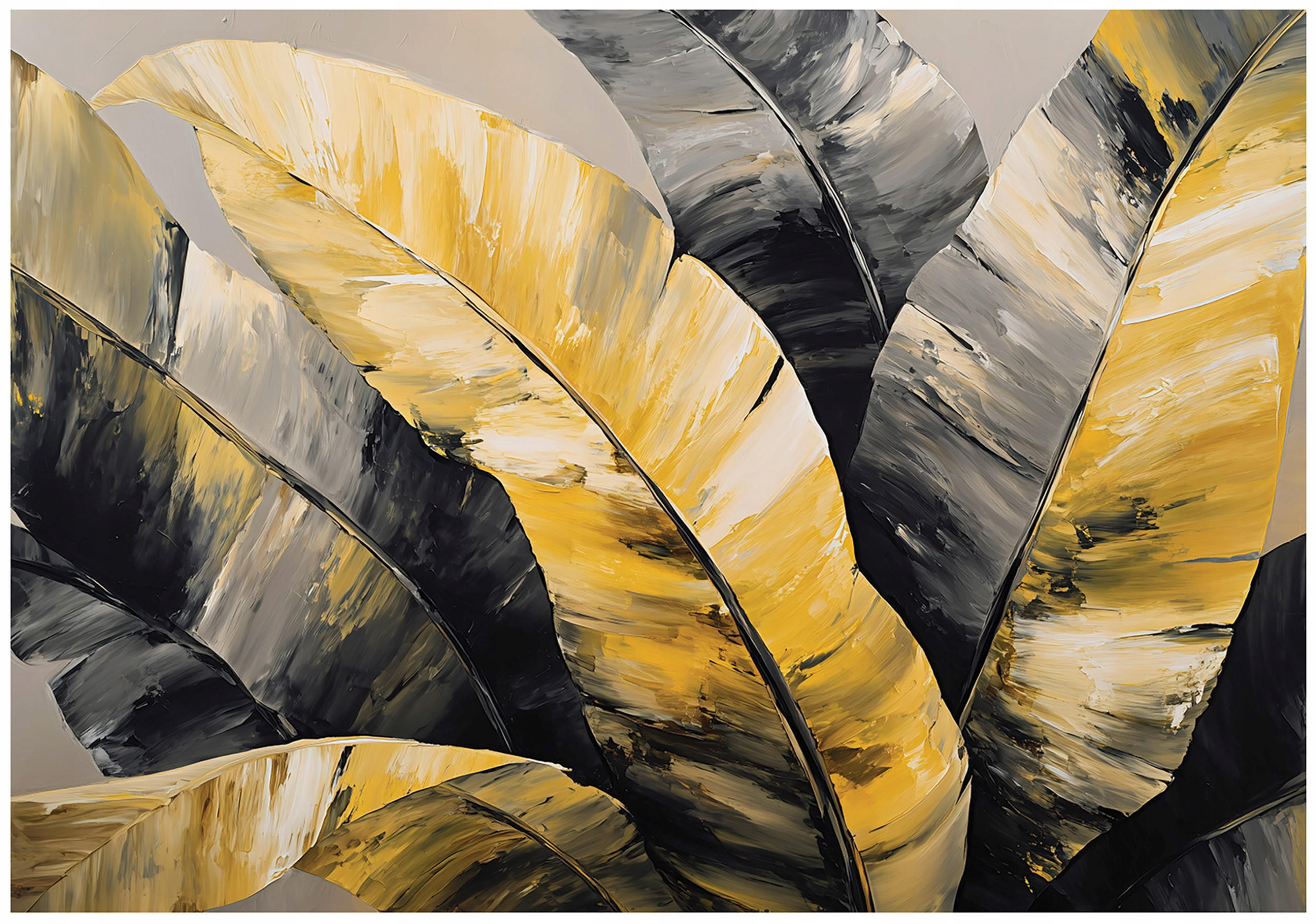 FOTOTAPETE Blätter Dschungel Gelb 200x140 cm - Multicolor, Papier (200/140cm) - Wallarena