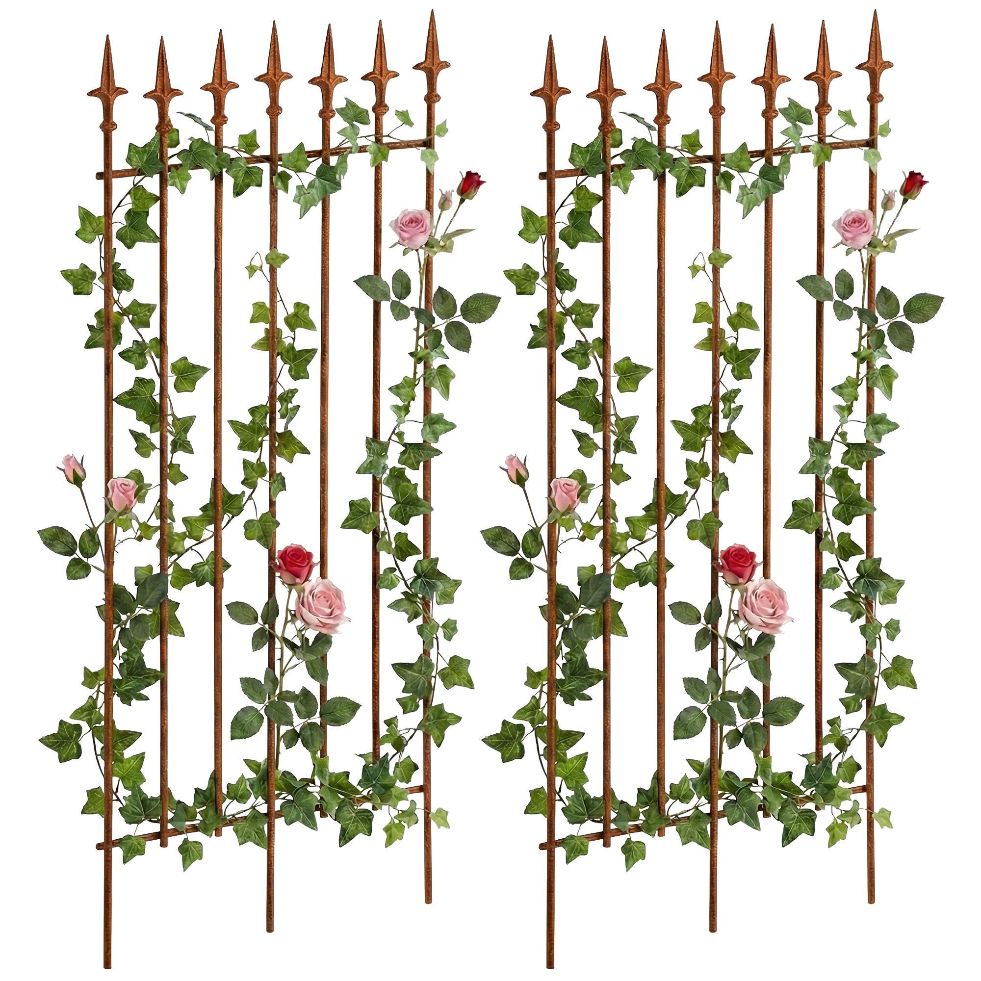 RANKGITTER 2er Set Metall antik braun - Braun, Metall (50/100/0.7cm) - CLP