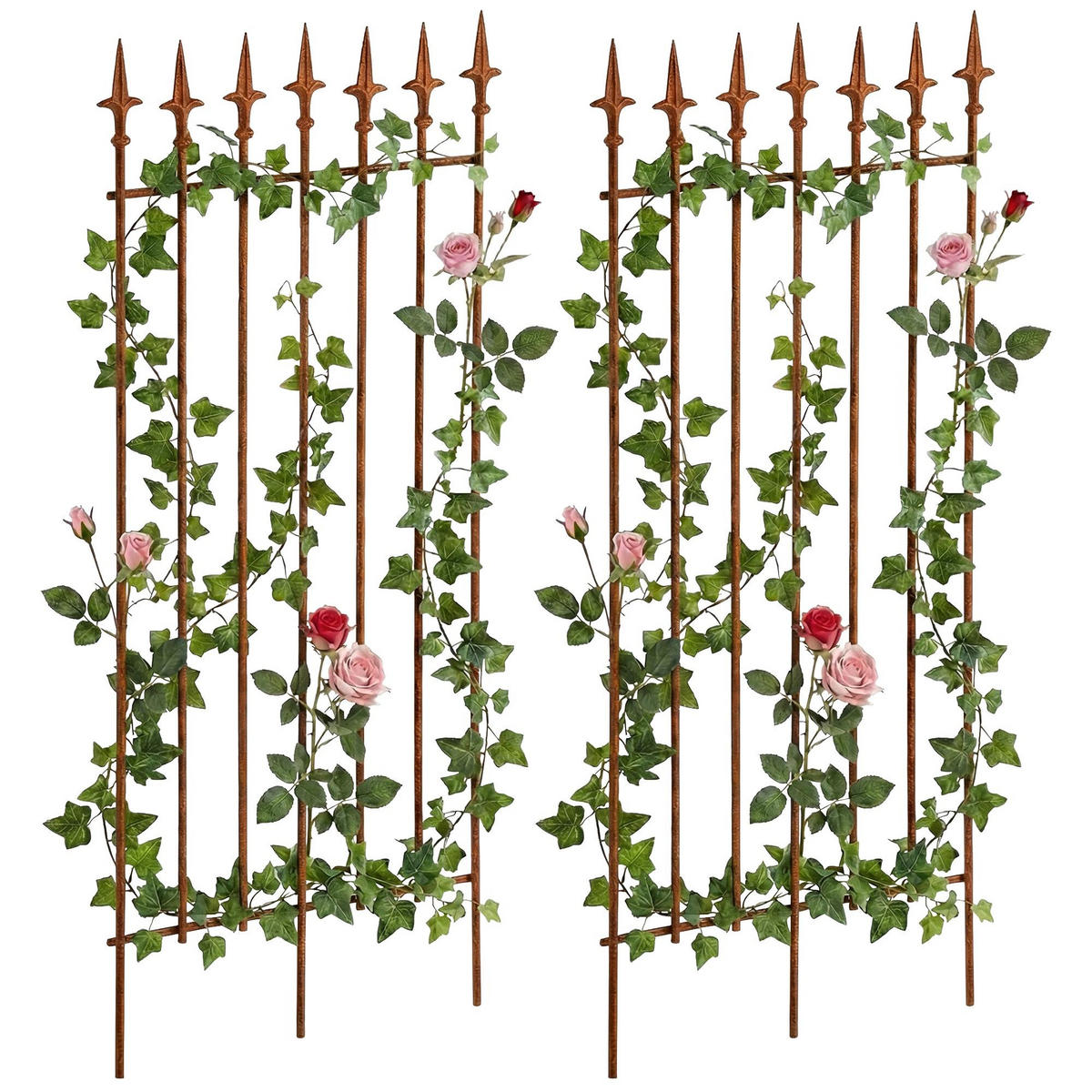 RANKGITTER 2er Set Metall Antik Braun - Braun, Metall (50/100/0.7cm) - CLP