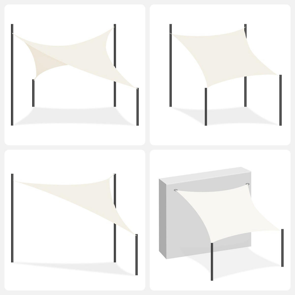 SONNENSEGEL 5 X 5 M - Beige, Textil (500/500cm) - Hansiro