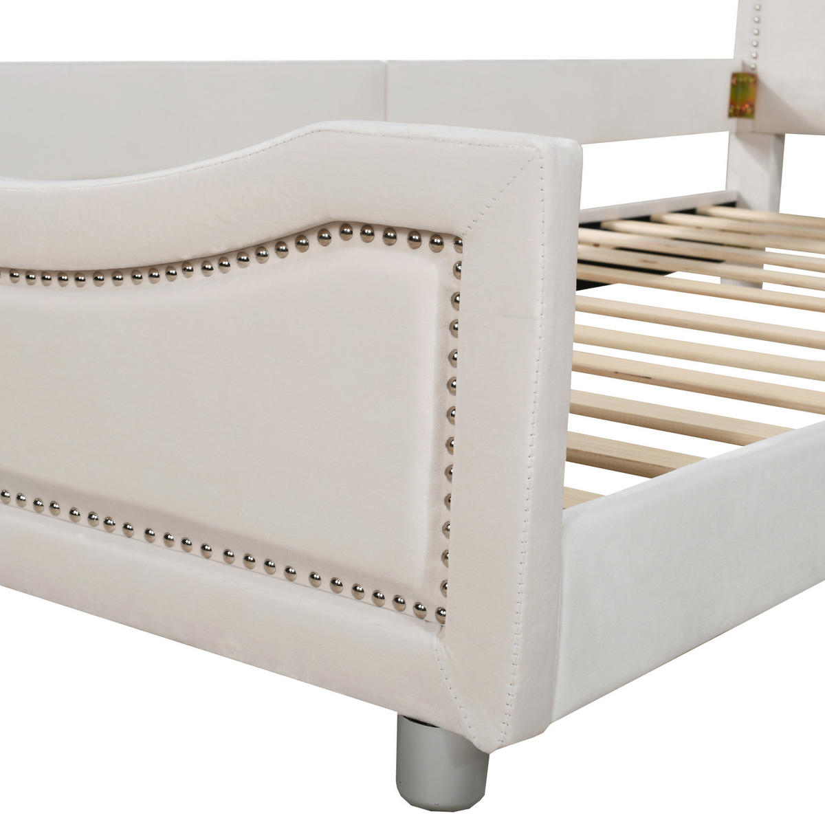 POLSTERBETT mit Schlafsofa-Funktion 211 x 94,5 cm Flanell Beige - Beige, Holzwerkstoff (90/200cm) - Beauniv