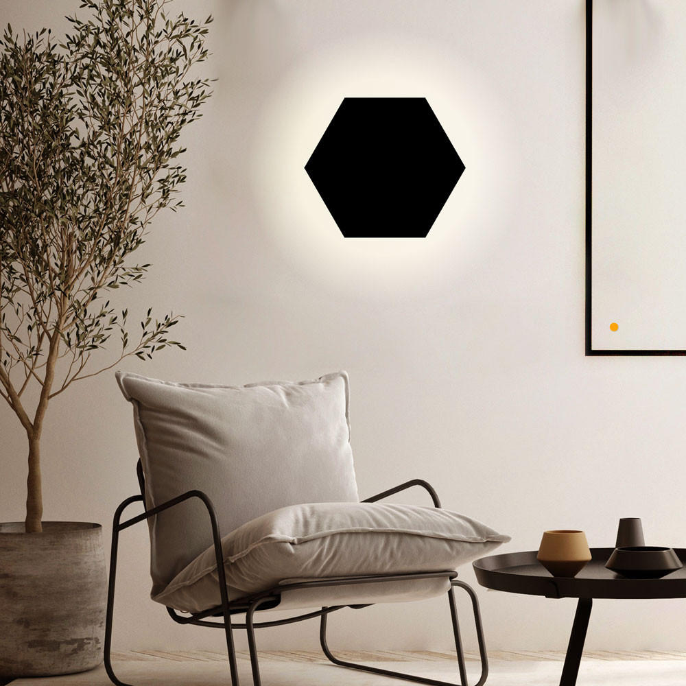 s.luce Led-Wandlampe Schwarz 35x4.4x35 cm